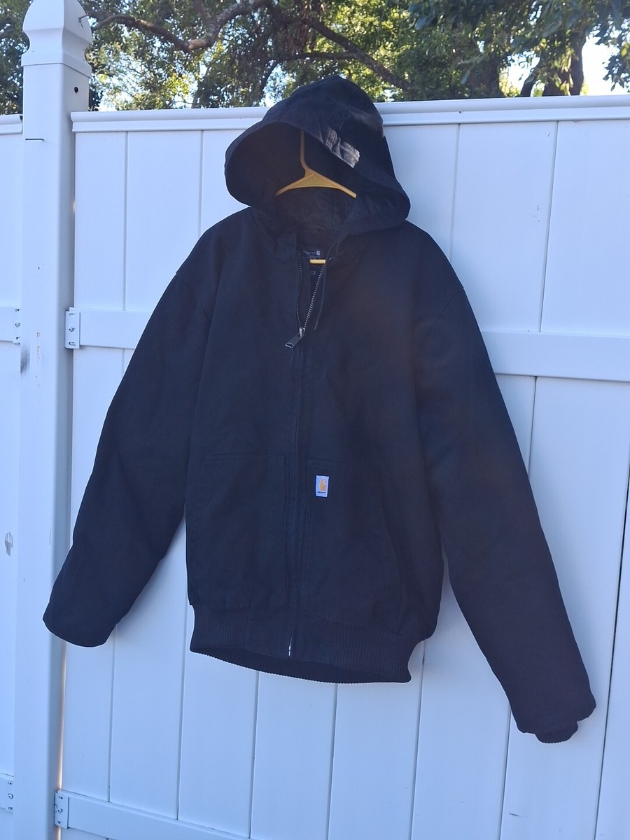 genuine carhartt wip usa american workers hoodie jacket coat black