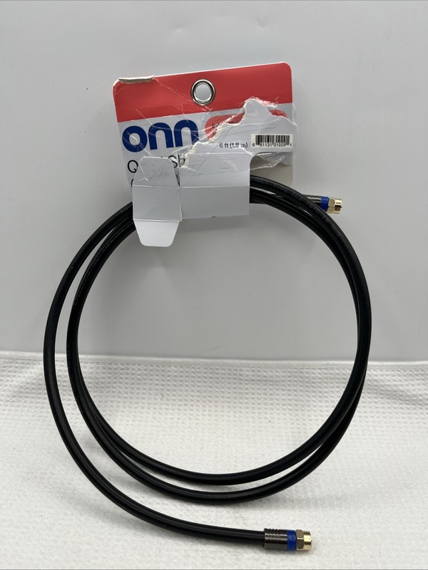 Onn 6 Ft Quad-Shield Coax cable, Solid Core Conductor