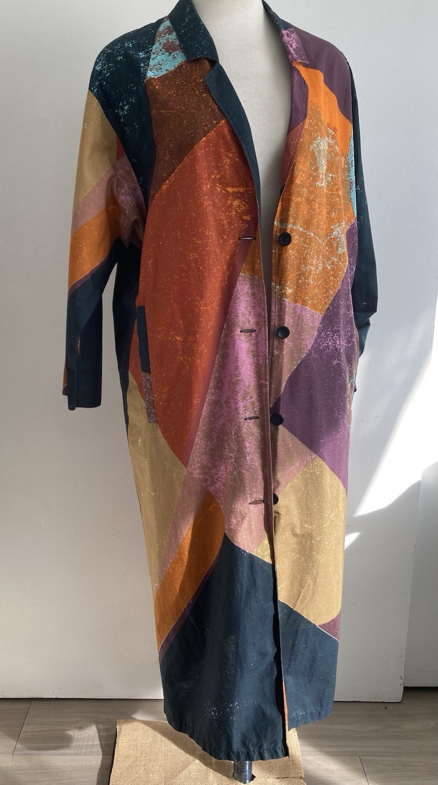 Marimekko Trench Multicolor Patchwork Print 100%C… - image 6