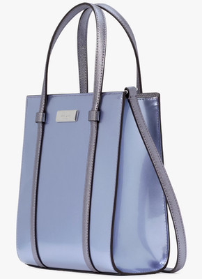 Kate Spade Kenzie Patent Small Tote Bag KI956 Blue Candied Flower Purse $329 F