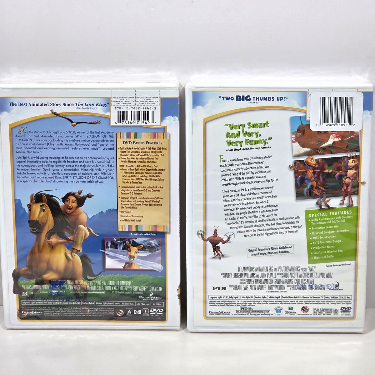 Sealed DVD Antz Widescreen Spirit Stallion Full Screen Dreamworks