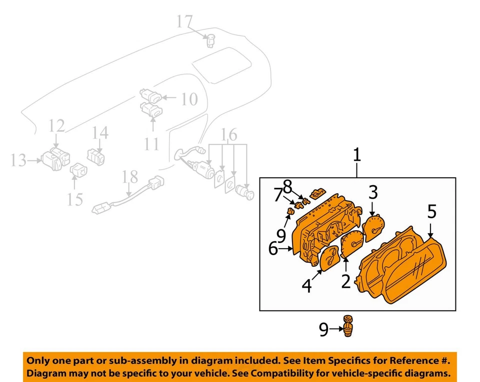 SE ADAPTA A CHEVROLET TRACKER CLUSTER 30021781 1999-2000 - NUEVO OEM 30021781 Foto 2 de 3