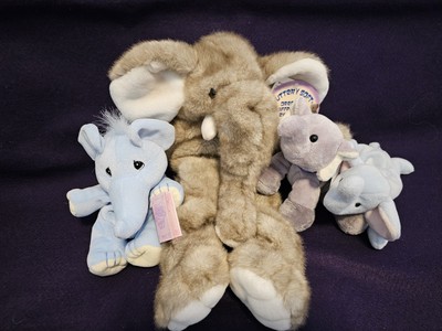 Plush 4 different ELEPHANTS, Dan Dee, Precious Moment, Beanie Baby, Animal Alley