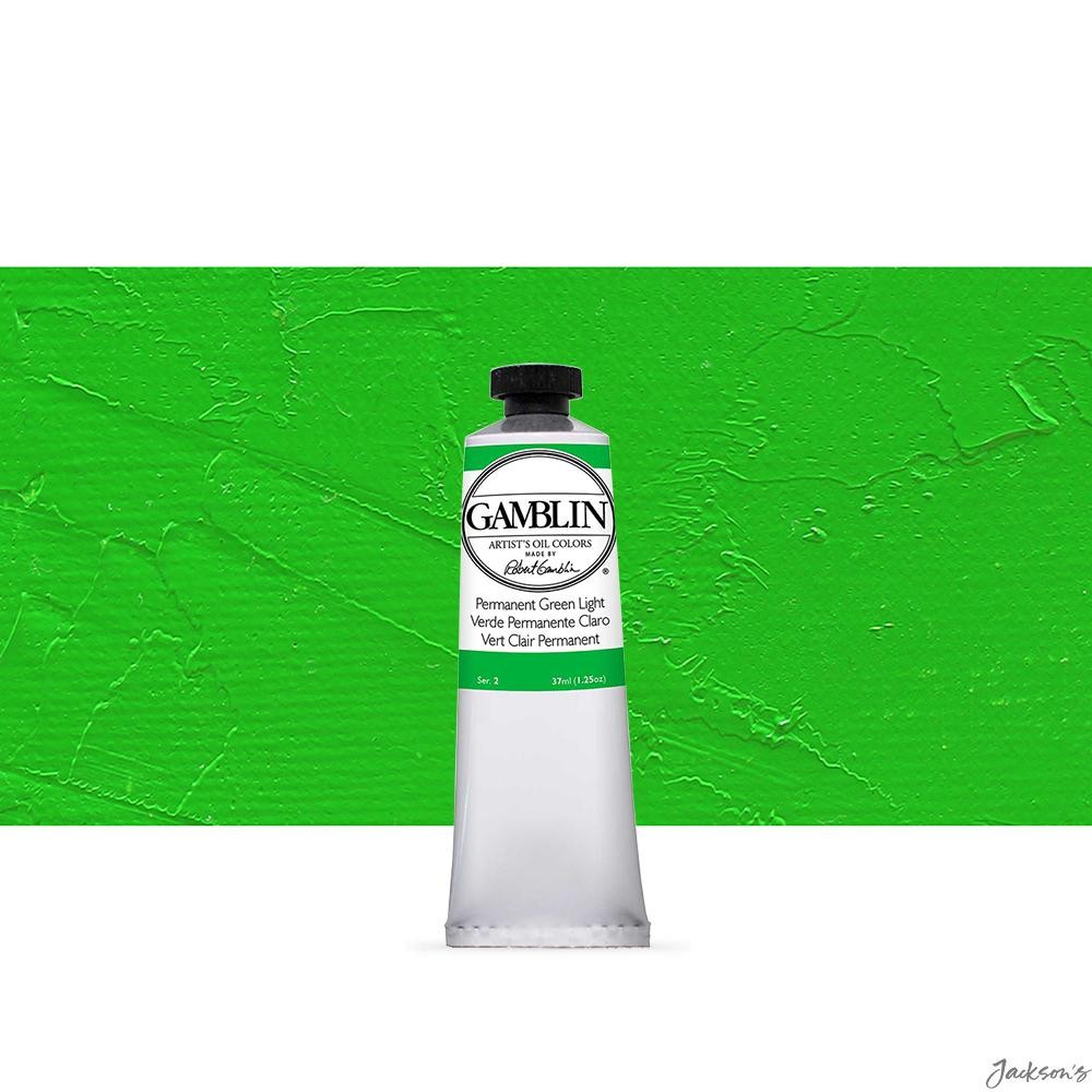 Gamblin Artists' Oil Paint Alkali Refined Linseed Oil 37ml Permanent Green Light