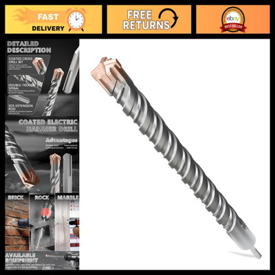 Heavy-Duty SDS Plus Rotary Hammer Drill Bit 1.5'' x 18'' for Masonry, Concrete, Br