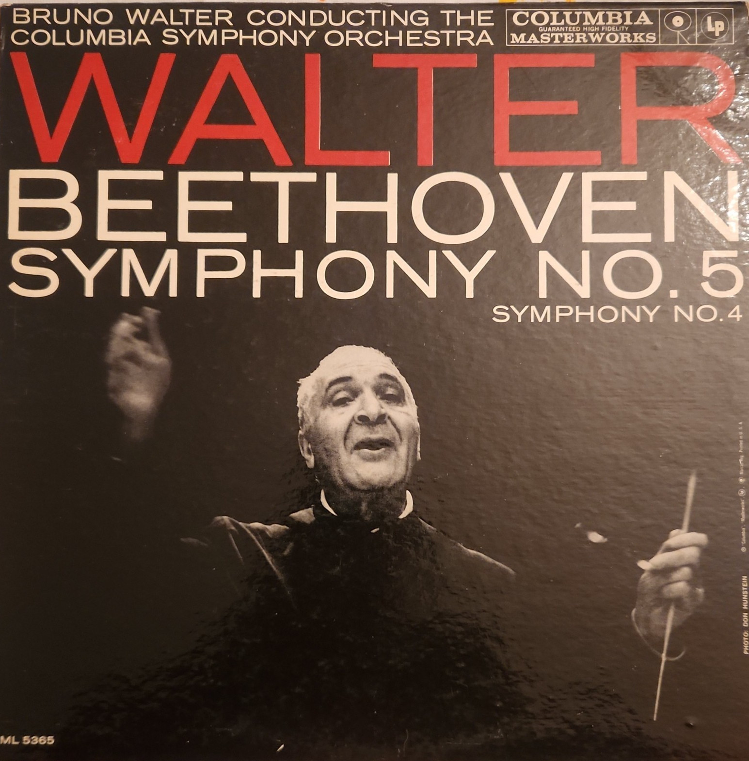 Beethoven Symphony No. 5 Conductor Bruno Walter LP