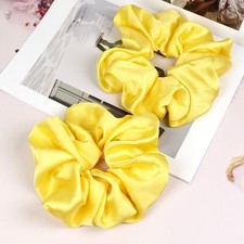 Oversized Satin Scrunchies for Women - 2 Pack 1 Count Pack of 2 , Yellow