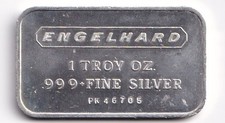 One Ounce .999+ Silver Bar, RARE, Engelhard Silver Bar