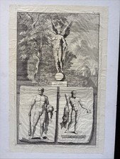 Antike Gravur klassische Statuen römische Figuren Studie 17. Jahrhundert