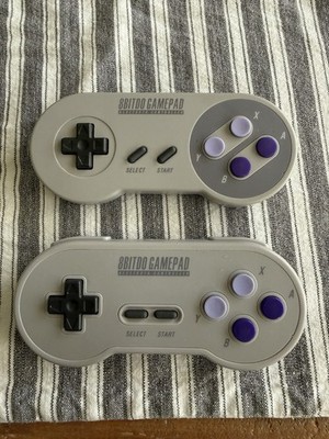 8bitdo SN30 & SNES30 Bluetooth Wireless Controllers SNES Lot Of 2 Discontinued