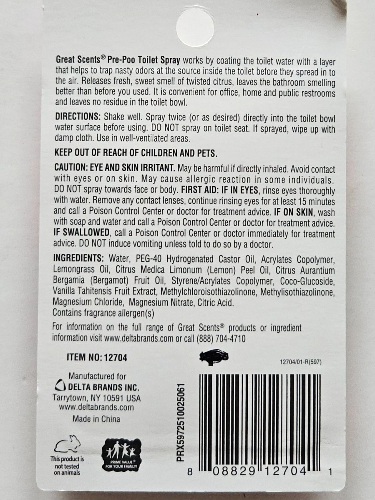 Great Scents Put a Lid on It! Pre-Poo Toilet Spray 2 Pack, Twisted Citrus Scent