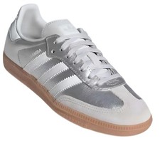 adidas Originals Samba OG J Sneaker Metallic Silver/White Gum Size 4.5Y KK2327
