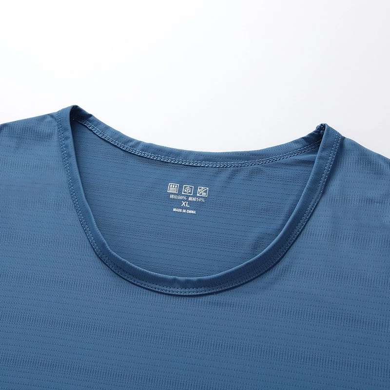 Camiseta deportiva ultrafina de secado rápido para correr fitness chaleco de seda helada para hombre Foto 2 de 4