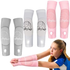 3 Pairs Youth Sports Volleyball Arm Sleeves with Wrist Guard Thumbhole Protector