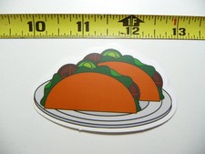 MEXICAN FOOD 2 TACO PLATE SMALL STICKER DECAL MEXICO SOUTHWESTERN FUNNY