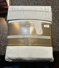 BRAND NEW FIELDCREST FULL SIZE 450TC Egyptian Cotton Sheet Set SOFT BLUE