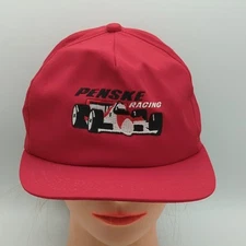 Vintage Penske Racing Hat Snapback Red Adjustable K-Products Made In USA Great