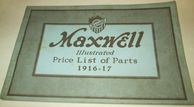 Vintage 1916 -17 Maxwell CAR AUTOMOBILE ILLUSTRATED PRICE LIST FOR PARTS BOOKLET