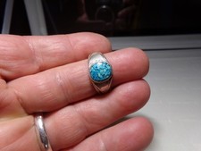 Vintage 925 Sterling Silver turquoise Ring Sz 10.25