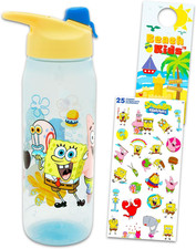 Spongebob Water Bottle Bundle - School Supplies Set with 20 Oz Drinking Cup, Sti