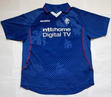RANGERS 2002 / 2003 NTL HOME DIGITAL TV Vintage DIADORA Shirt (L) Jersey 2000s