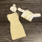 Vintage Barbie Size 1960s Outfit -  Yellow Sheath Dress, Jacket & Hat  EXC