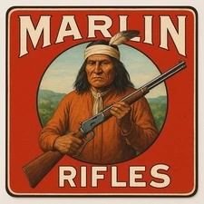 Marlin Rifles Chief  Ammunition Advertising  Vintage Style Metal Sign