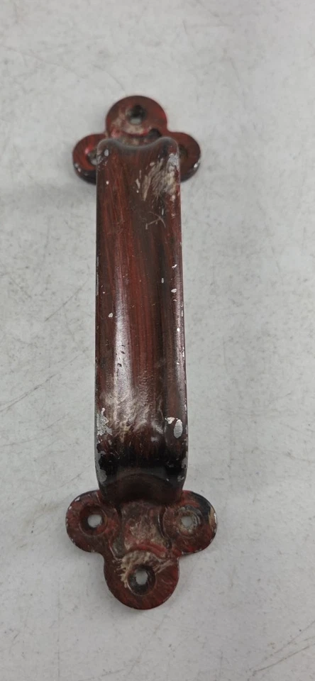 复古谷仓门拉手红色彩绘铝金属 8 1/2 英寸 — 第 4/4 张图片