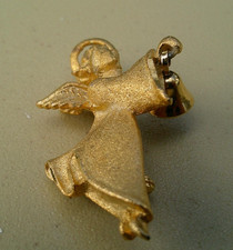 Vintage Gold-Tone Angel Pin with Dangling Bell – Signed C.C.O – Made in USA