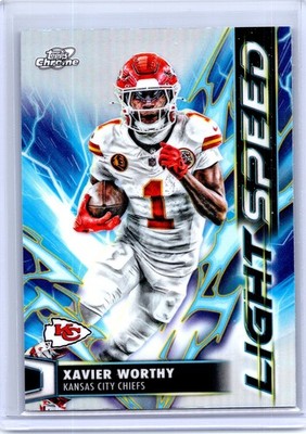 2025 Topps Chrome Cosmic #LS-28 Xavier Worthy Light Speed