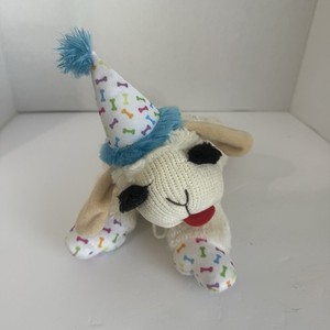 Multipet Lamb Chop Birthday Plush Dog Toy Party Hat DreamWorks 2024