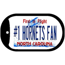 Number 1 Hornets Fan Novelty Metal Dog Tag Necklace 2" x 1"