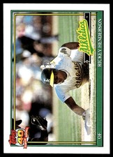 Rickey Henderson 1991 Topps Cracker Jack Series One #18 Oakland Athletics