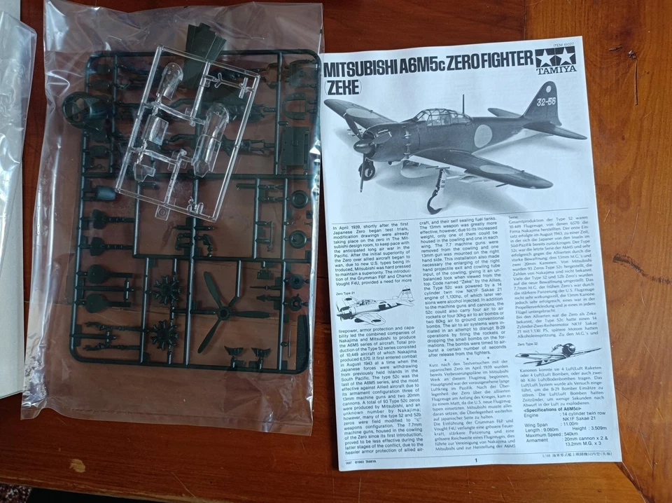 Tamiya Zero Fighter A6M5c 1/48 Regia Sealed Sigillato - Immagine 2 di 3
