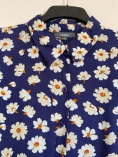Navy Floral Short Sleeved Shirt Dress Size 20 Midi Summer Holiday Smart Casual