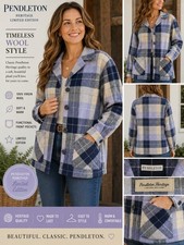 Pendleton Heritage Limited Edition 100 Virgin Wool Plaid Jacket Shirt Women M