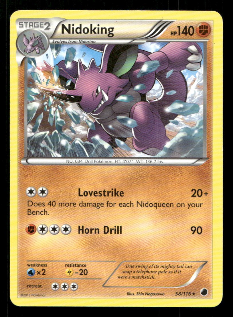 Nidoking Plasma Freeze 58/116 LP Pokemon