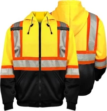High Visibility Safety Sweatshirt ANSI Class 3 Reflective Stripes