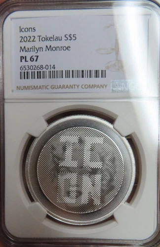 2022 Tokelau ICON Marilyn Monroe $5 1 oz PL .9999 Silver NGC PL 67