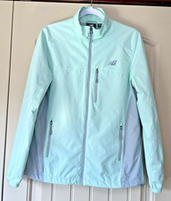 New Balance Womens Sz Large Mint Green Grey Lightweight Windbreaker Jacket