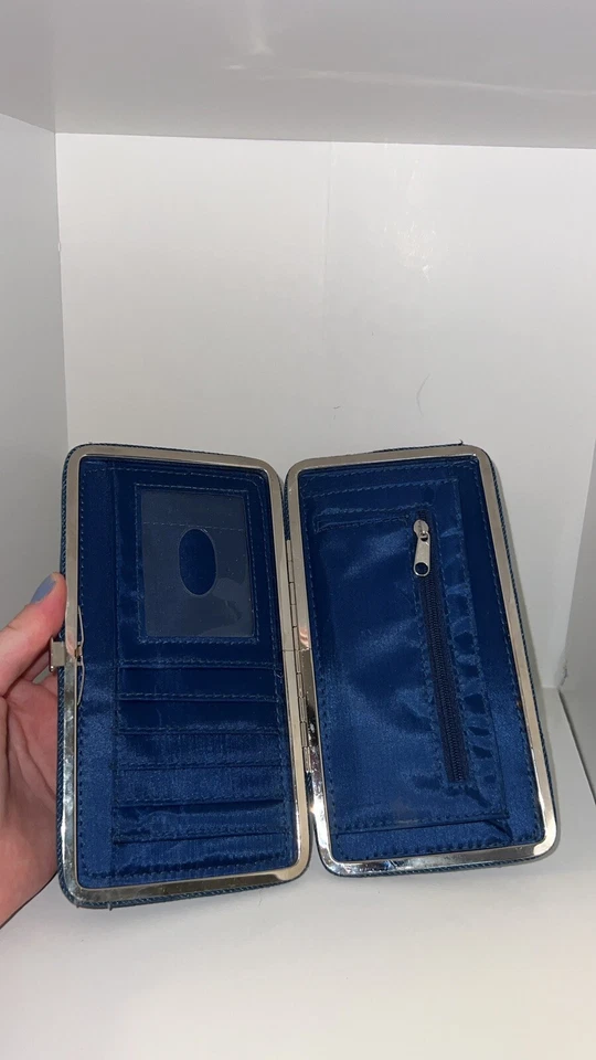 真品牛仔钱包,定制拼布,花卉设计,零售价 85 美元 — 第 4/4 张图片