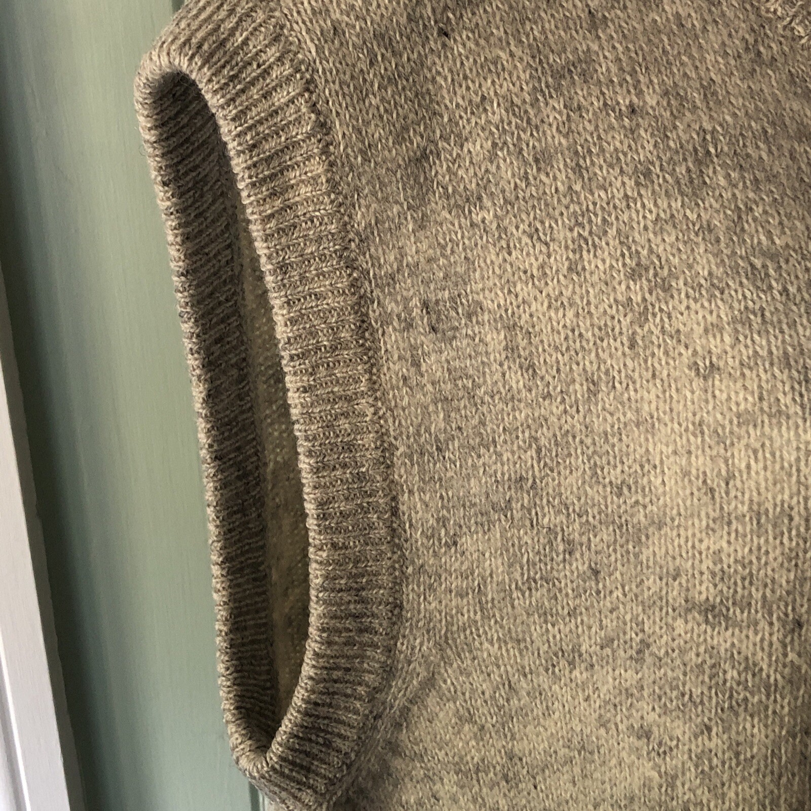 VINTAGE REI MEN'S SWEATER VEST GRAY PURE SHETLAND WOOL FULL ZIP Size