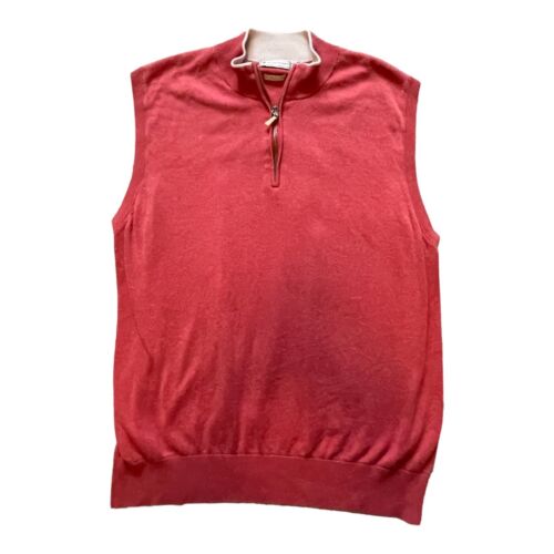 Peter Millar Golf Sweater Vest Silk Cotton Cashmere Men's Size XL Coral Salmon