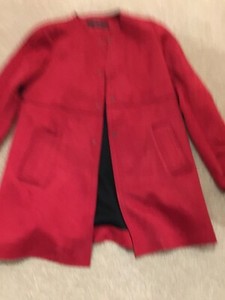 zara red suede coat