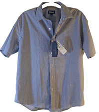 NWT Oxford Brand Mens Large Short Sleeve Button Down Custom Fit Regular Preppy