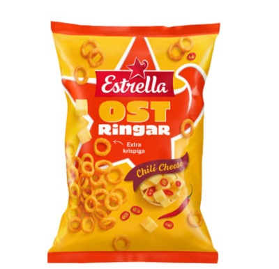 Estrella Cheddar & Chili Rings 200g   Bold, Spicy, and Irresistible!