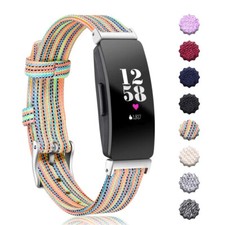 Nylon Canvas Woven Fabric Wristband Strap For Fitbit Inspire / Inspire HR /2
