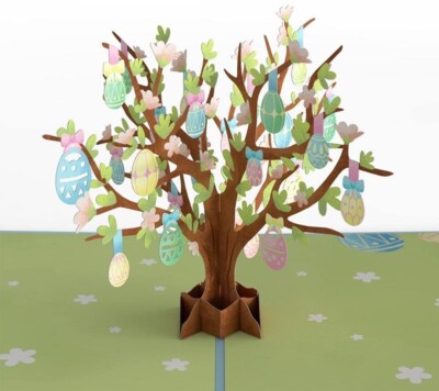 Lovepop Beautiful Happy Easter Egg Tree 3-D Pop-Up Greeting Card