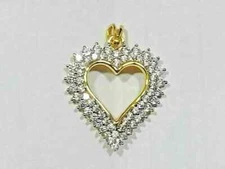 3Ct Round Diamonds Heart Shape Women's Pendant 14K Yellow Gold Finish Free Chain