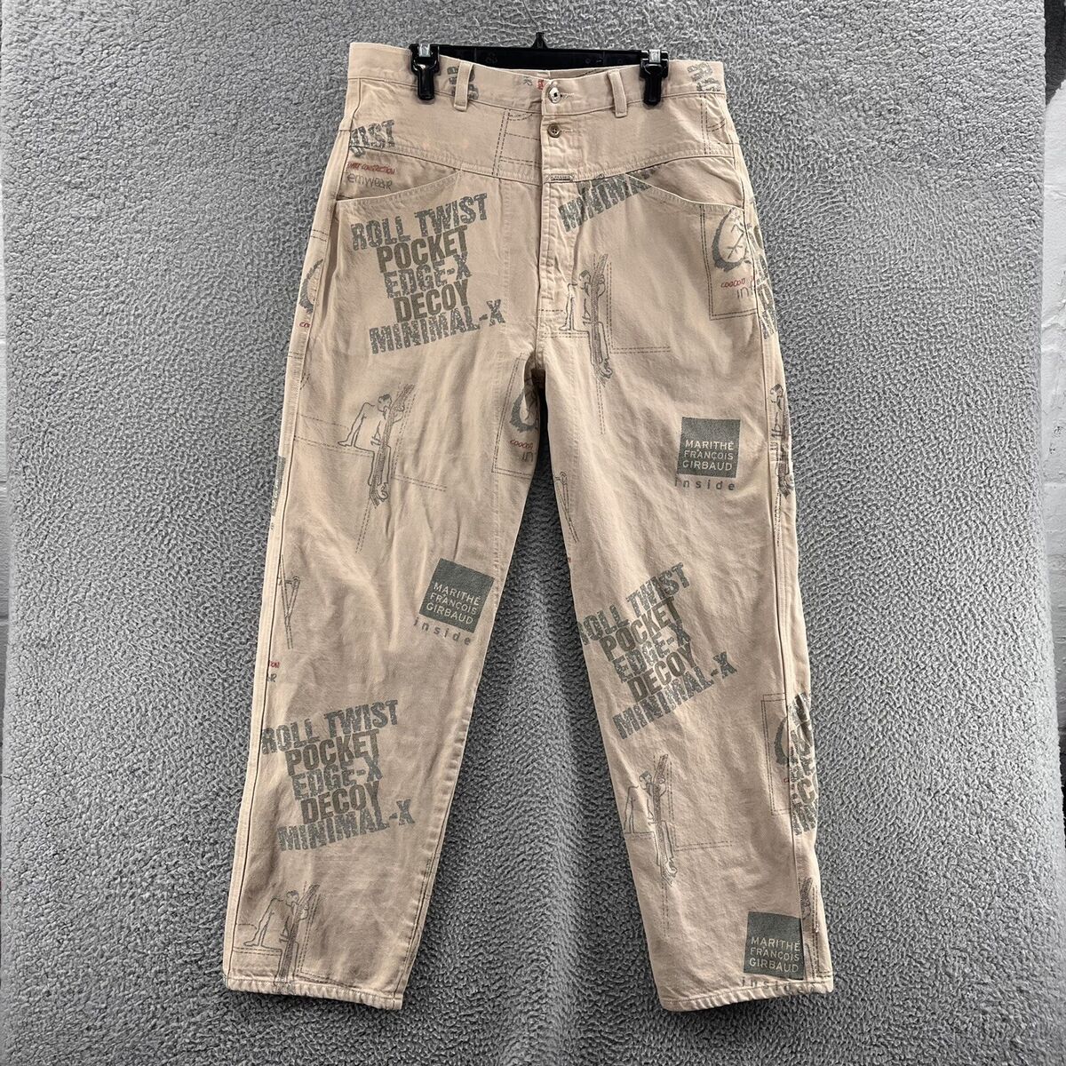 VINTAGE Marithe Francois Girbaud Jeans Men 36 Beige All Over VINTAGE Marithe Francois Girbaud Jeans Men 36 Beige All Over